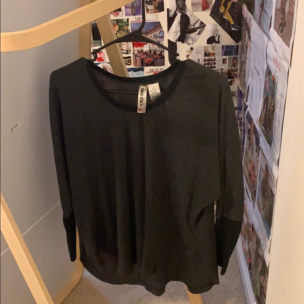 Long Sleeve Charcoal and Black Shirt Small